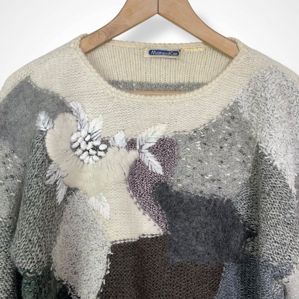 Mariea Kim Vintage '80s Mixed Media Art-to-Wear Sweater - Picture 6 of 11